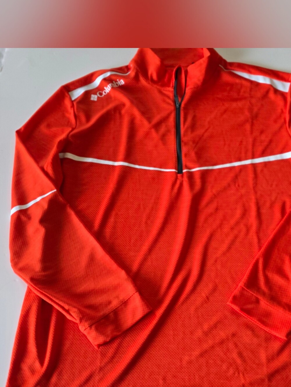 Columbia Golf Men’s ORANGE Quarter-Zip Performance Sweater Sz XL